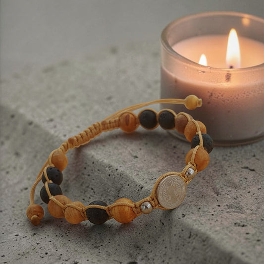 Tu pulsera de calma y protección: Palo Santo - San Benito - Volcánica
