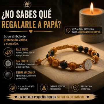 Tu pulsera de calma y protección: Palo Santo - San Benito - Volcánica