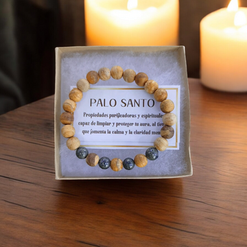 Pulseras Palo Santo Aromática y Pirita - "Protección, Sanación y Prosperidad"